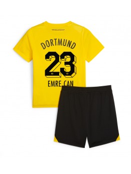 Otroški Nogometna dresi replika Borussia Dortmund Emre Can #23 Domači 2023-24 Kratek rokav (+ hlače)